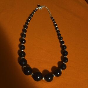 Elegant Black Beaded Necklace
